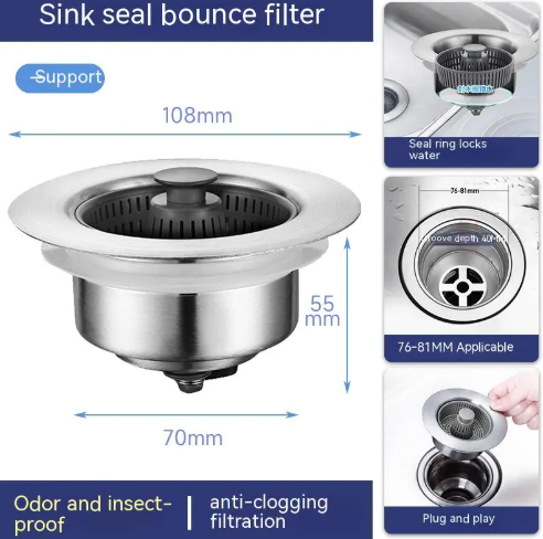 Clog-Free Sink Strainer